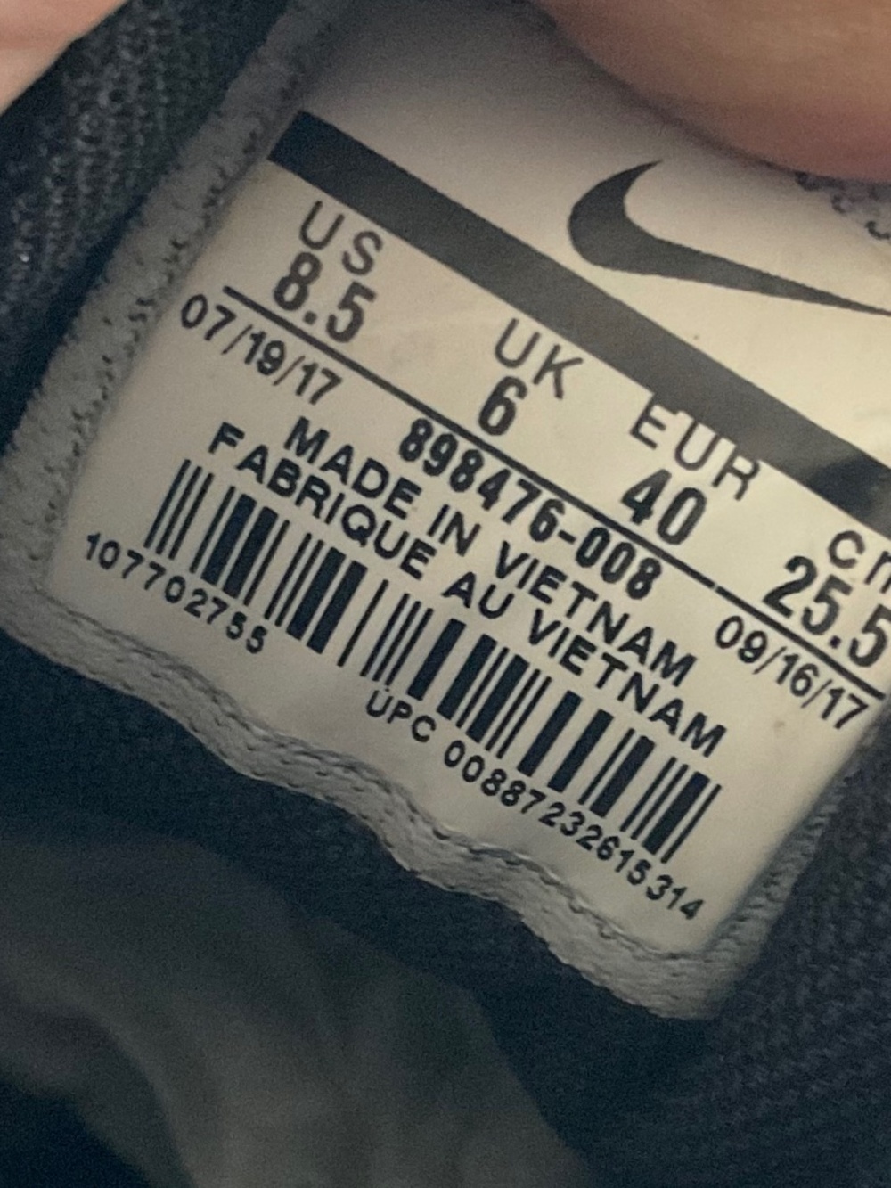 NIKE Running Black /Gold Size 8.5 - Picture 6 of 7